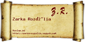 Zarka Rozália névjegykártya